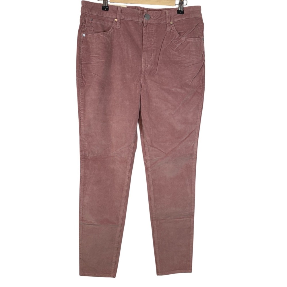 Seven7 Womens Ultra High Rise Corduroy Skinny Pants Mauve Rose Size 12